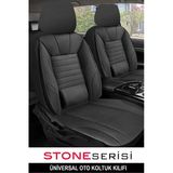 Rover 800 Hatchback 827 Vitesse (Xs) Cat (169 Hp) 1990 Uyumlu Deri Stone Oto Kılıfı Tam Set Siyah