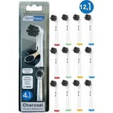 Rovexa Charcoal - Aktif Karbon Ekstra Beyazlık Oral B Şarjlı Diş Fırçası Yedek Başlığı - 12li Paket