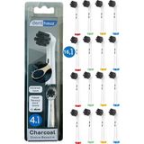 Rovexa Charcoal - Aktif Karbon Ekstra Beyazlık Oral B Şarjlı Diş Fırçası Yedek Başlığı - 16lı Paket