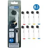 Rovexa Charcoal - Aktif Karbon Ekstra Beyazlık Oral B Şarjlı Diş Fırçası Yedek Başlığı - 8'Li Yedek Başlık