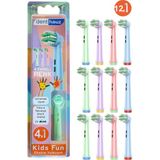 Rovexa Kids Fun - Çocuklara Özel Extra Yumuşak Oral B Şarjlı Diş Fırçası Yedek Başlığı - 12li Paket