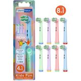Rovexa Kids Fun - Çocuklara Özel Extra Yumuşak Oral B Şarjlı Diş Fırçası Yedek Başlığı - 8li Paket