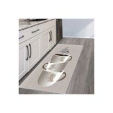 Rovigo Dijital Baskı Yıkanabilir Kaymaz Taban Mutfak Halısı Rvg2060, Bej, 50 x 80