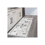 Rovigo Dijital Baskı Yıkanabilir Kaymaz Taban Mutfak Halısı Rvg2061, Gri, 50 x 80
