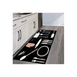 Rovigo Dijital Baskı Yıkanabilir Kaymaz Taban Mutfak Halısı Rvg2062, Siyah, 50 x 80
