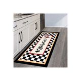 Rovigo Dijital Baskı Yıkanabilir Kaymaz Taban Mutfak Halısı Rvg2063, Siyah, 50 x 80