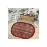 Rovigo Dijital Baskı Yıkanabilir Kaymaz Taban Oval Salon Halısı Rvg7223-ht647, Kırmızı, 100 x 200