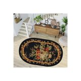 Rovigo Dijital Baskı Yıkanabilir Kaymaz Taban Oval Salon Halısı Rvg7269-ht452, Siyah, 100 x 300