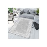 Rovigo Dijital Baskı Yıkanabilir Kaymaz Taban Salon Halısı, Koyu Gri, 180 x 300