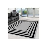 Rovigo Dijital Baskı Yıkanabilir Kaymaz Taban Salon Halısı Rvg0012-sd756, Gri, 180 x 250