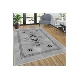 Rovigo Dijital Baskı Yıkanabilir Kaymaz Taban Salon Halısı Rvg0021-sd860, Gri, 180 x 250