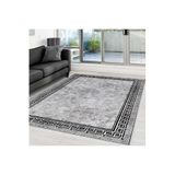 Rovigo Dijital Baskı Yıkanabilir Kaymaz Taban Salon Halısı Rvg0022-sd863, Gri, 120 x 180