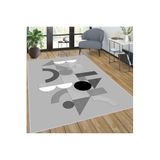 Rovigo Dijital Baskı Yıkanabilir Kaymaz Taban Salon Halısı Rvg0029-sd927, Gri, 180 x 250