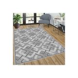 Rovigo Dijital Baskı Yıkanabilir Kaymaz Taban Salon Halısı Rvg0031-sd1002, Gri, 120 x 180