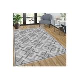 Rovigo Dijital Baskı Yıkanabilir Kaymaz Taban Salon Halısı Rvg0031-sd1002, Gri, 180 x 300