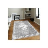 Rovigo Dijital Baskı Yıkanabilir Kaymaz Taban Salon Halısı Rvg0042-sd1088, Gri, 160 x 300