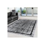 Rovigo Dijital Baskı Yıkanabilir Kaymaz Taban Salon Halısı Rvg0043-sd1092, Gri, 180 x 250