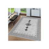 Rovigo Dijital Baskı Yıkanabilir Kaymaz Taban Salon Halısı Rvg0046-sd1106, Gri, 120 x 180