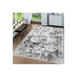 Rovigo Dijital Baskı Yıkanabilir Kaymaz Taban Salon Halısı Rvg0047-sd1123, Gri, 180 x 300