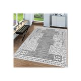 Rovigo Dijital Baskı Yıkanabilir Kaymaz Taban Salon Halısı Rvg0050-sd1138, Gri, 180 x 300