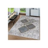 Rovigo Dijital Baskı Yıkanabilir Kaymaz Taban Salon Halısı Rvg0057-sd1174, Gri, 160 x 300