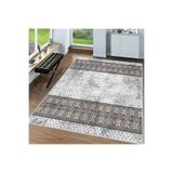 Rovigo Dijital Baskı Yıkanabilir Kaymaz Taban Salon Halısı Rvg0064-sm19, Gri, 180 x 250