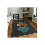 Rovigo Dijital Baskı Yıkanabilir Kaymaz Taban Salon Halısı Rvg0068-sd1143, Gri, 160 x 300