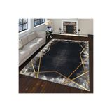 Rovigo Dijital Baskı Yıkanabilir Kaymaz Taban Salon Halısı Rvg0071-sd401, Siyah, 160 x 300