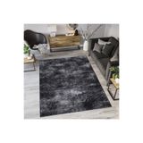 Rovigo Dijital Baskı Yıkanabilir Kaymaz Taban Salon Halısı Rvg0072-sd425, Siyah, 50 x 80