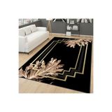 Rovigo Dijital Baskı Yıkanabilir Kaymaz Taban Salon Halısı Rvg0076-sd642, Siyah, 180 x 300