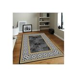 Rovigo Dijital Baskı Yıkanabilir Kaymaz Taban Salon Halısı Rvg0078-sd759, Siyah, 160 x 300