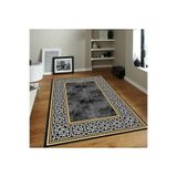 Rovigo Dijital Baskı Yıkanabilir Kaymaz Taban Salon Halısı Rvg0078-sd759, Siyah, 180 x 250