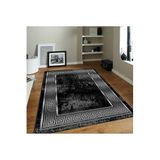 Rovigo Dijital Baskı Yıkanabilir Kaymaz Taban Salon Halısı Rvg0083-sd870, Siyah, 180 x 300