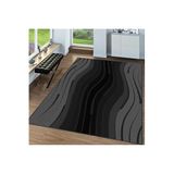 Rovigo Dijital Baskı Yıkanabilir Kaymaz Taban Salon Halısı Rvg0087-sd914, Siyah, 120 x 180