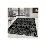 Rovigo Dijital Baskı Yıkanabilir Kaymaz Taban Salon Halısı Rvg0090-sd946, Siyah, 120 x 180