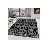 Rovigo Dijital Baskı Yıkanabilir Kaymaz Taban Salon Halısı Rvg0090-sd946, Siyah, 180 x 250