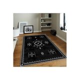 Rovigo Dijital Baskı Yıkanabilir Kaymaz Taban Salon Halısı Rvg0092-sd959, Siyah, 180 x 250