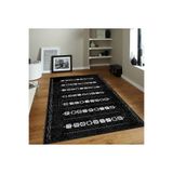 Rovigo Dijital Baskı Yıkanabilir Kaymaz Taban Salon Halısı Rvg0094-sd1013, Siyah, 180 x 250