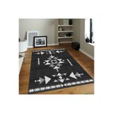 Rovigo Dijital Baskı Yıkanabilir Kaymaz Taban Salon Halısı Rvg0099-sd1060, Siyah, 180 x 250