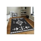 Rovigo Dijital Baskı Yıkanabilir Kaymaz Taban Salon Halısı Rvg0099-sd1060, Siyah, 50 x 80