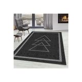Rovigo Dijital Baskı Yıkanabilir Kaymaz Taban Salon Halısı Rvg0100-sd1064, Siyah, 120 x 180