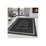 Rovigo Dijital Baskı Yıkanabilir Kaymaz Taban Salon Halısı Rvg0100-sd1064, Siyah, 180 x 250