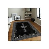 Rovigo Dijital Baskı Yıkanabilir Kaymaz Taban Salon Halısı Rvg0104-sd1108, Siyah, 160 x 300