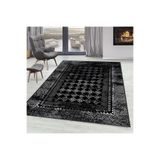 Rovigo Dijital Baskı Yıkanabilir Kaymaz Taban Salon Halısı Rvg0107-sd1137, Siyah, 120 x 180