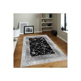 Rovigo Dijital Baskı Yıkanabilir Kaymaz Taban Salon Halısı Rvg0116-sm38, Siyah, 120 x 180