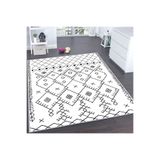 Rovigo Dijital Baskı Yıkanabilir Kaymaz Taban Salon Halısı Rvg0118-sd557, Beyaz, 120 x 180