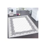 Rovigo Dijital Baskı Yıkanabilir Kaymaz Taban Salon Halısı Rvg0120-sd701, Beyaz, 180 x 300