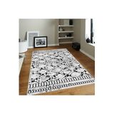 Rovigo Dijital Baskı Yıkanabilir Kaymaz Taban Salon Halısı Rvg0126-sd922, Beyaz, 120 x 180