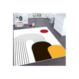 Rovigo Dijital Baskı Yıkanabilir Kaymaz Taban Salon Halısı Rvg0127-sd934, Beyaz, 180 x 250