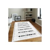 Rovigo Dijital Baskı Yıkanabilir Kaymaz Taban Salon Halısı Rvg0129-sd1014, Beyaz, 160 x 300